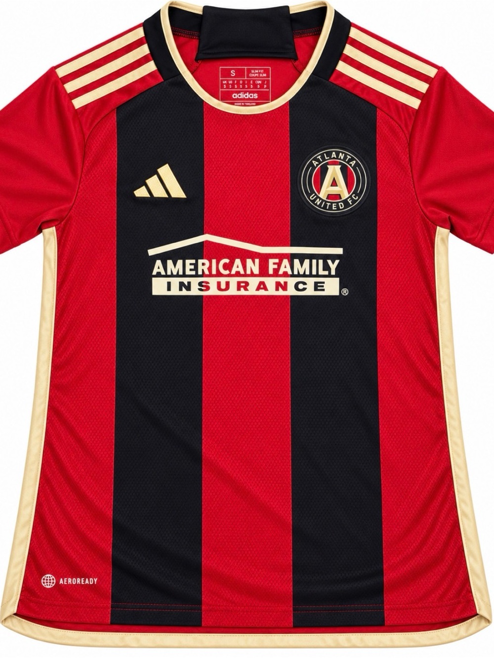 adidas Atlanta United Youth Red and Black Home Jersey with Gold Accents